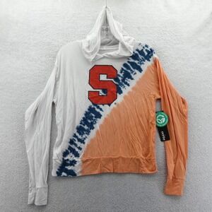 Certo Shirt Womens Medium Syracuse Orange Tie Dye Hooded Long Sleeve Graphic Top